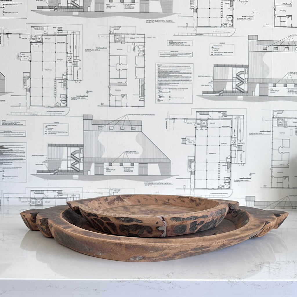 *Found* Wood Plate w/ Handles - Small
