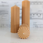 Calgary Candle Trio w/ Ribbed Peak - Amber