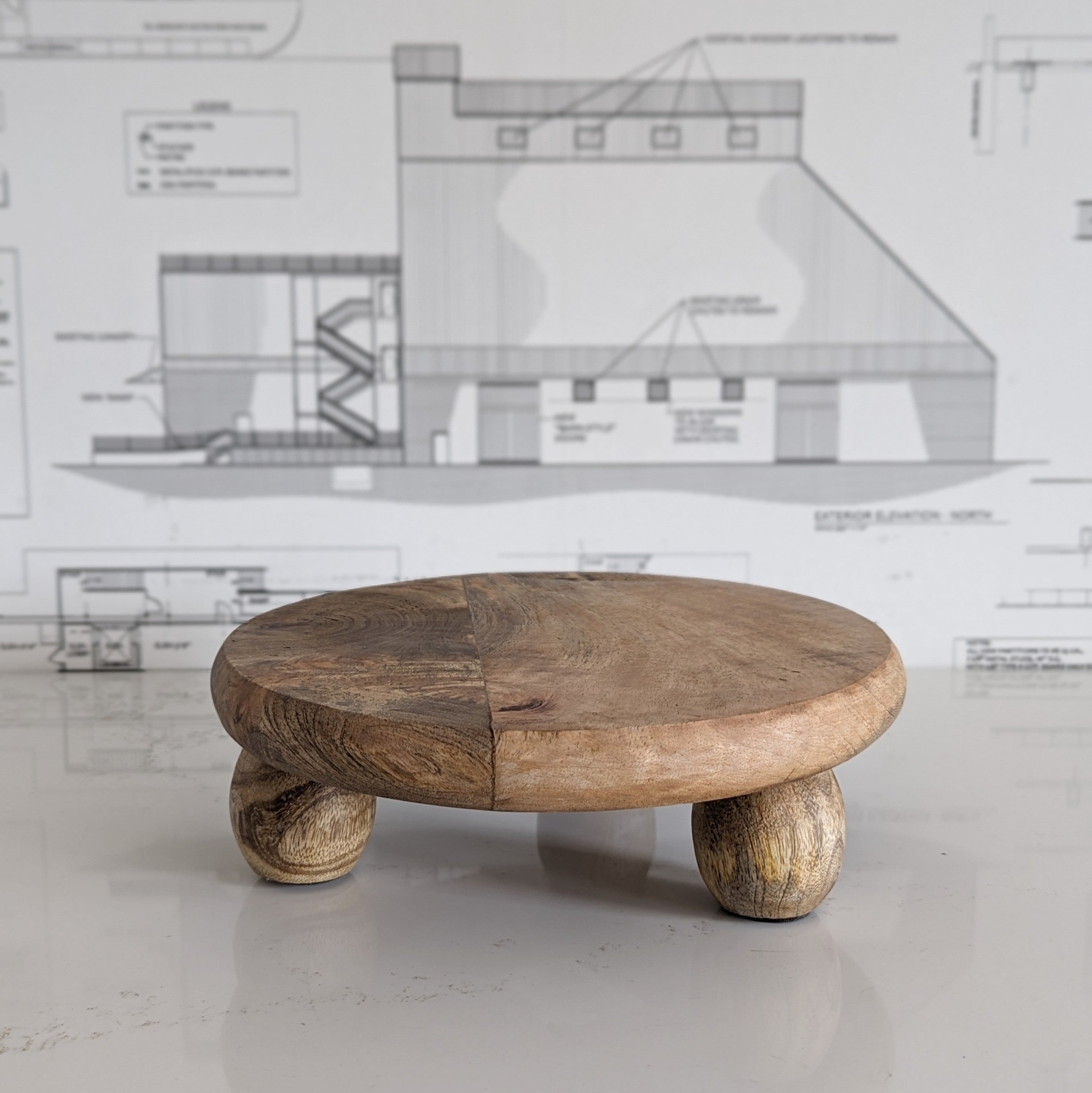 Wood Riser w/ Ball Feet