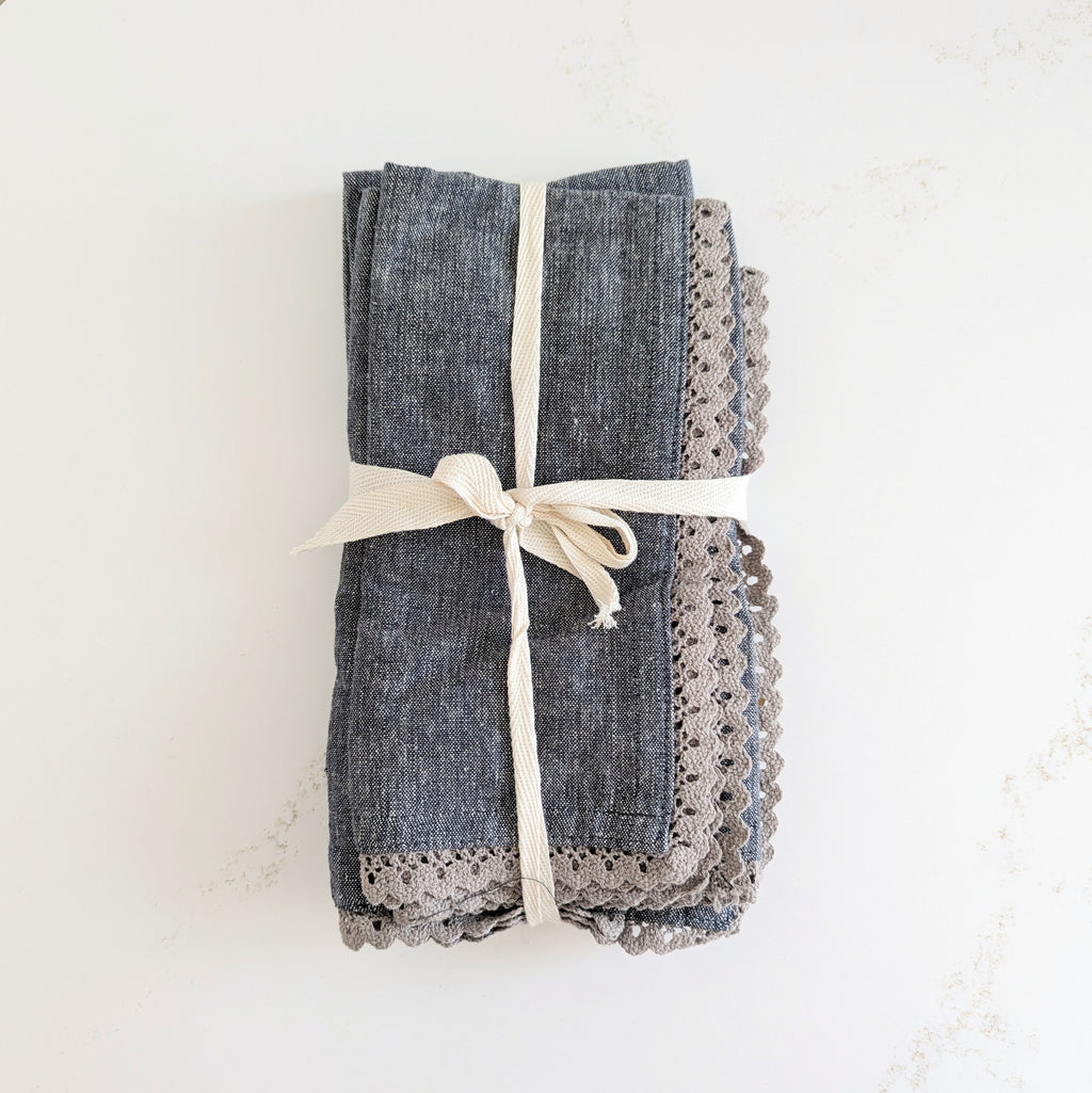 Charcoal Lace Napkins