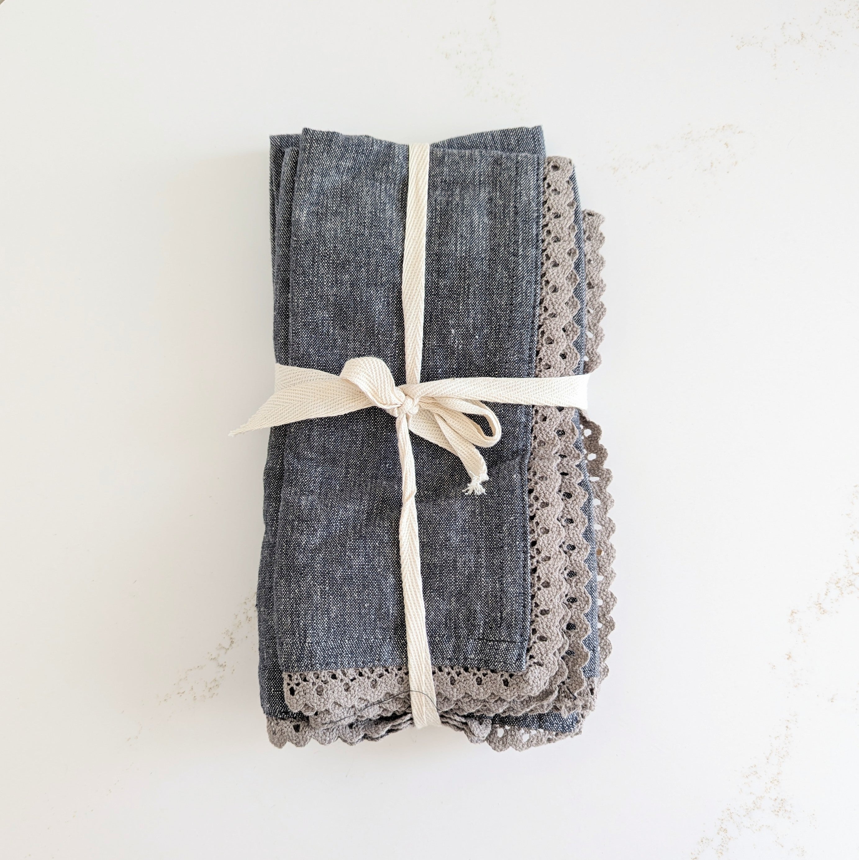 Charcoal Lace Napkins