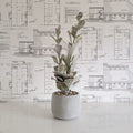 Faux White Succulent