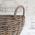 Footed Rattan Basket