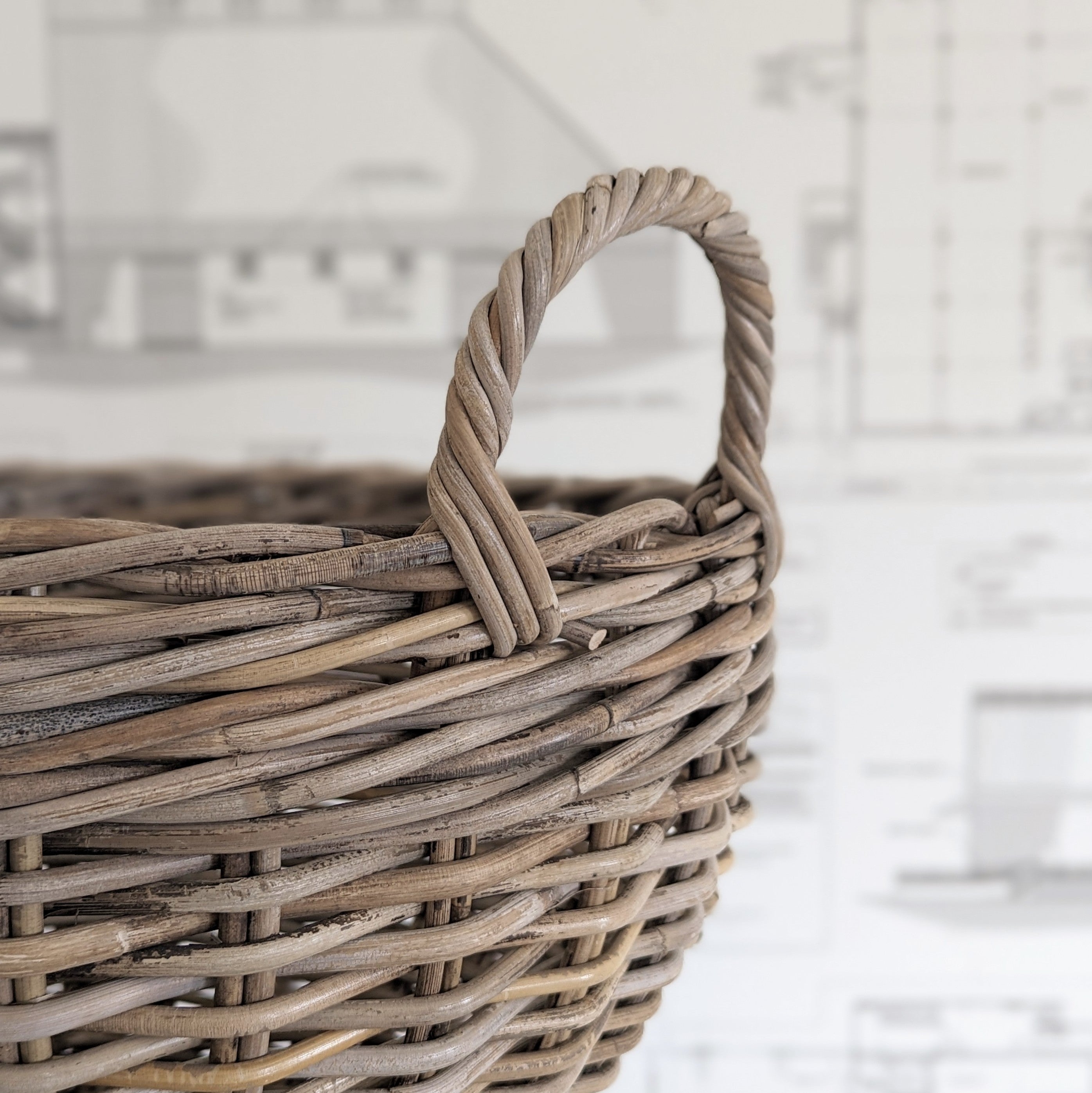 Footed Rattan Basket