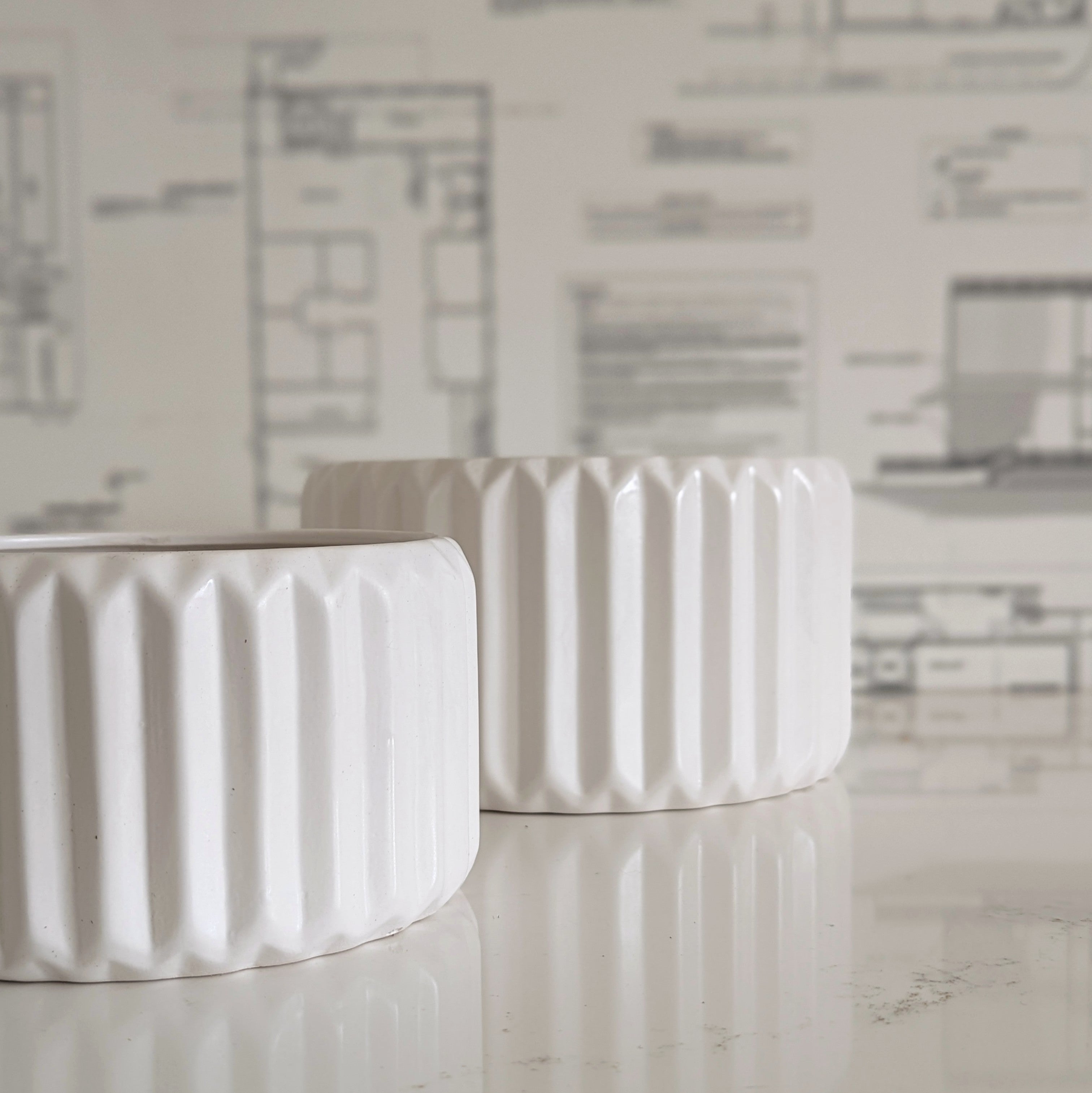Fluted White Planter - Small