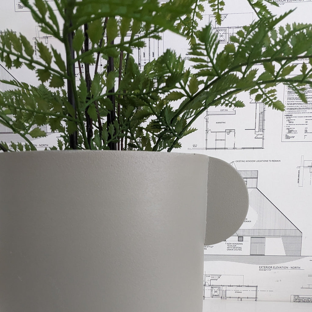 Matte Beige Vase w/ Ears
