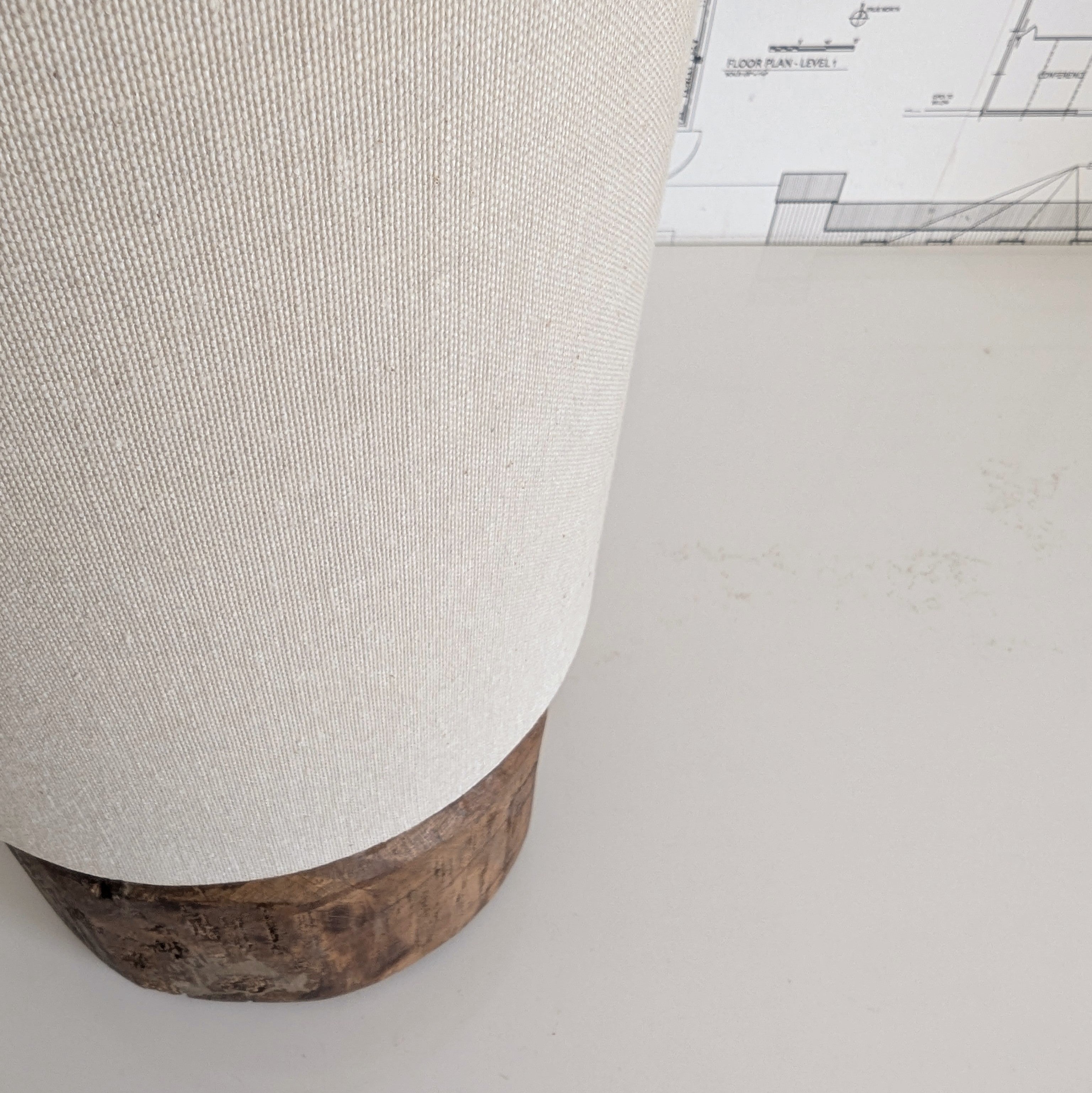 Wood Lamp w/ Tall Shade