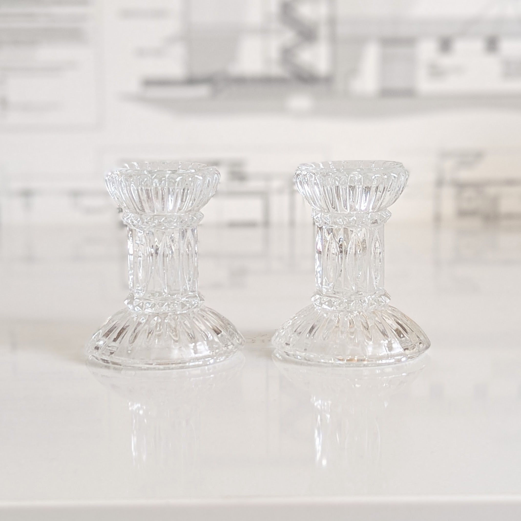Vintage - Crystal Tapers, Set of 2