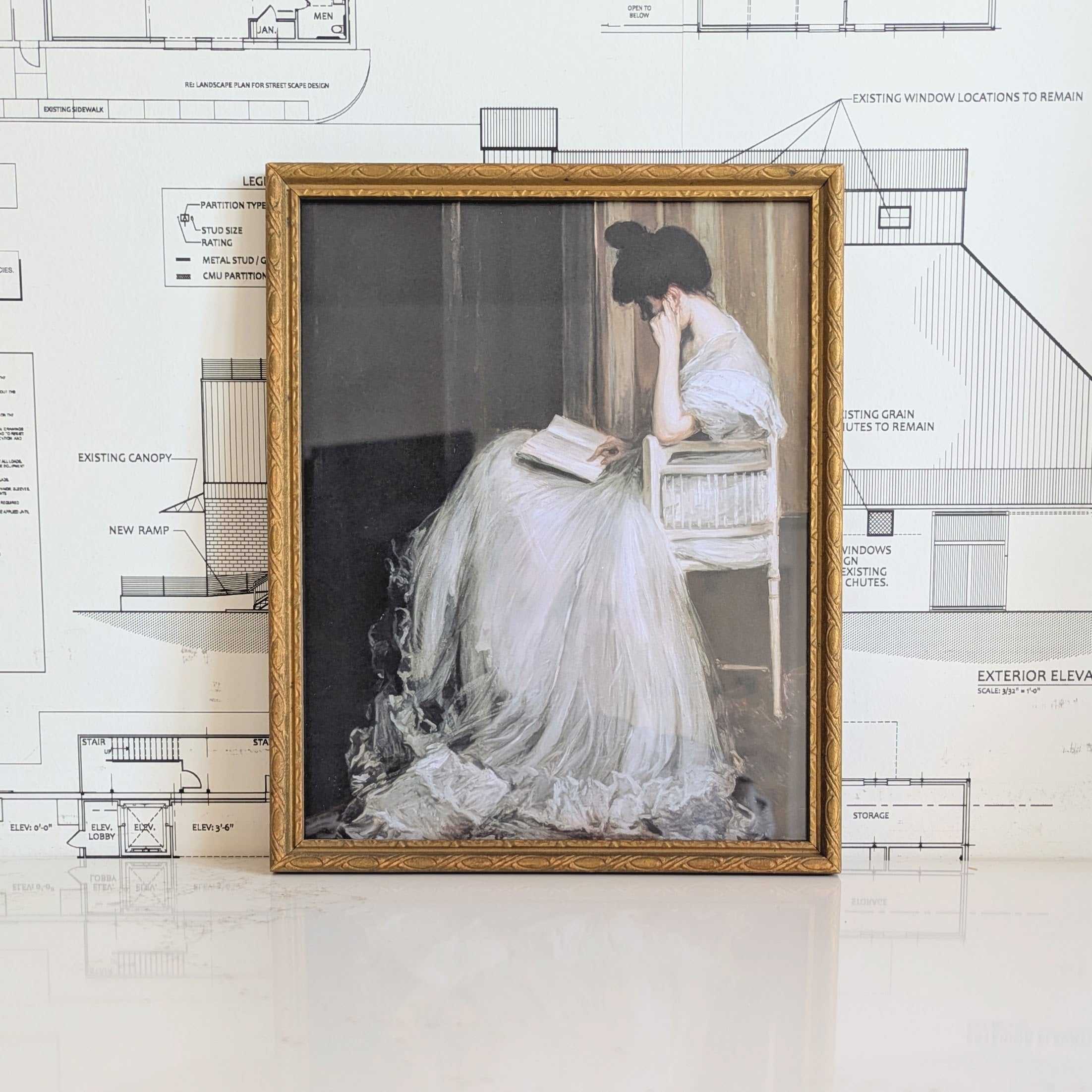 Reading Lady Framed Art