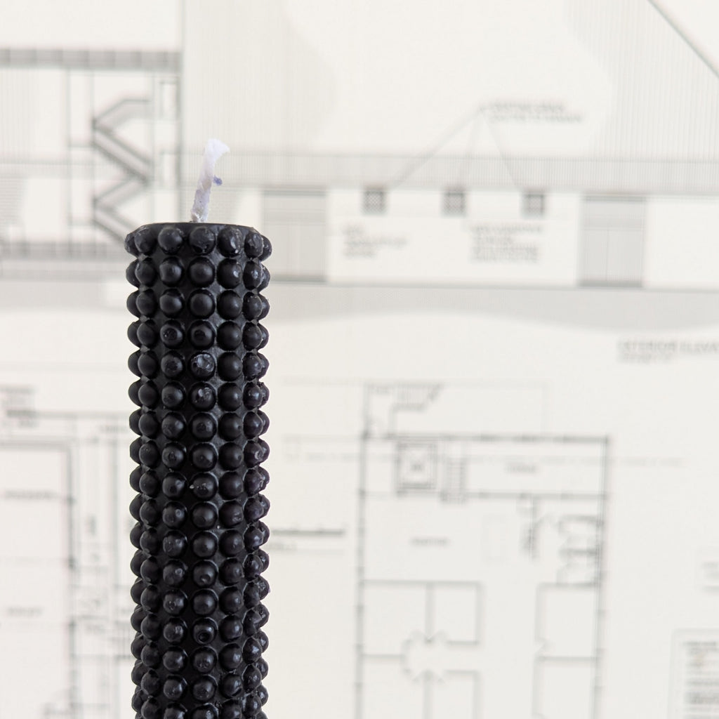 Hobnail Taper Candles - Black