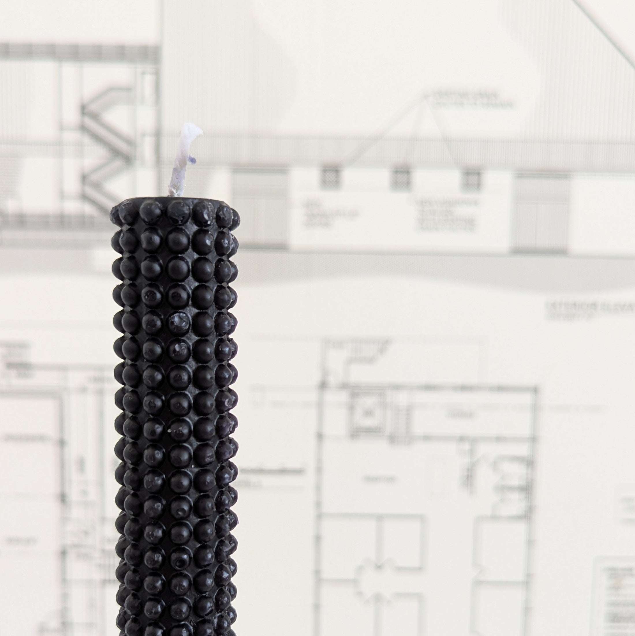Hobnail Taper Candles - Black