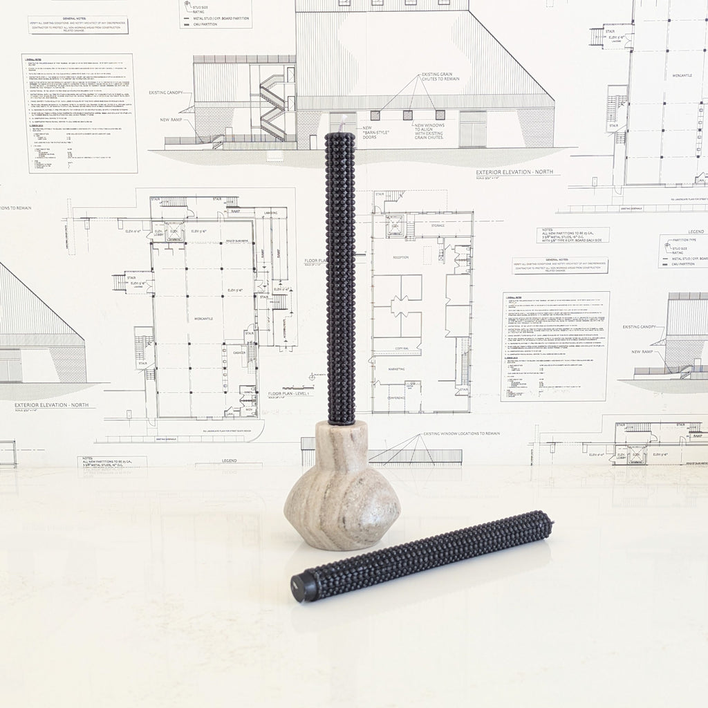 Hobnail Taper Candles - Black
