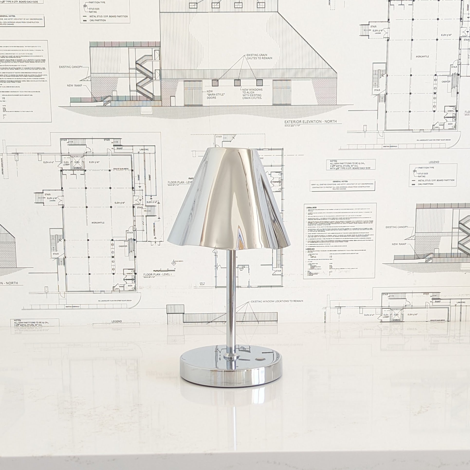 Ruffled Chrome LED Table Lamp