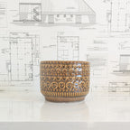 Brown Embossed Planter (holds 7" pot)