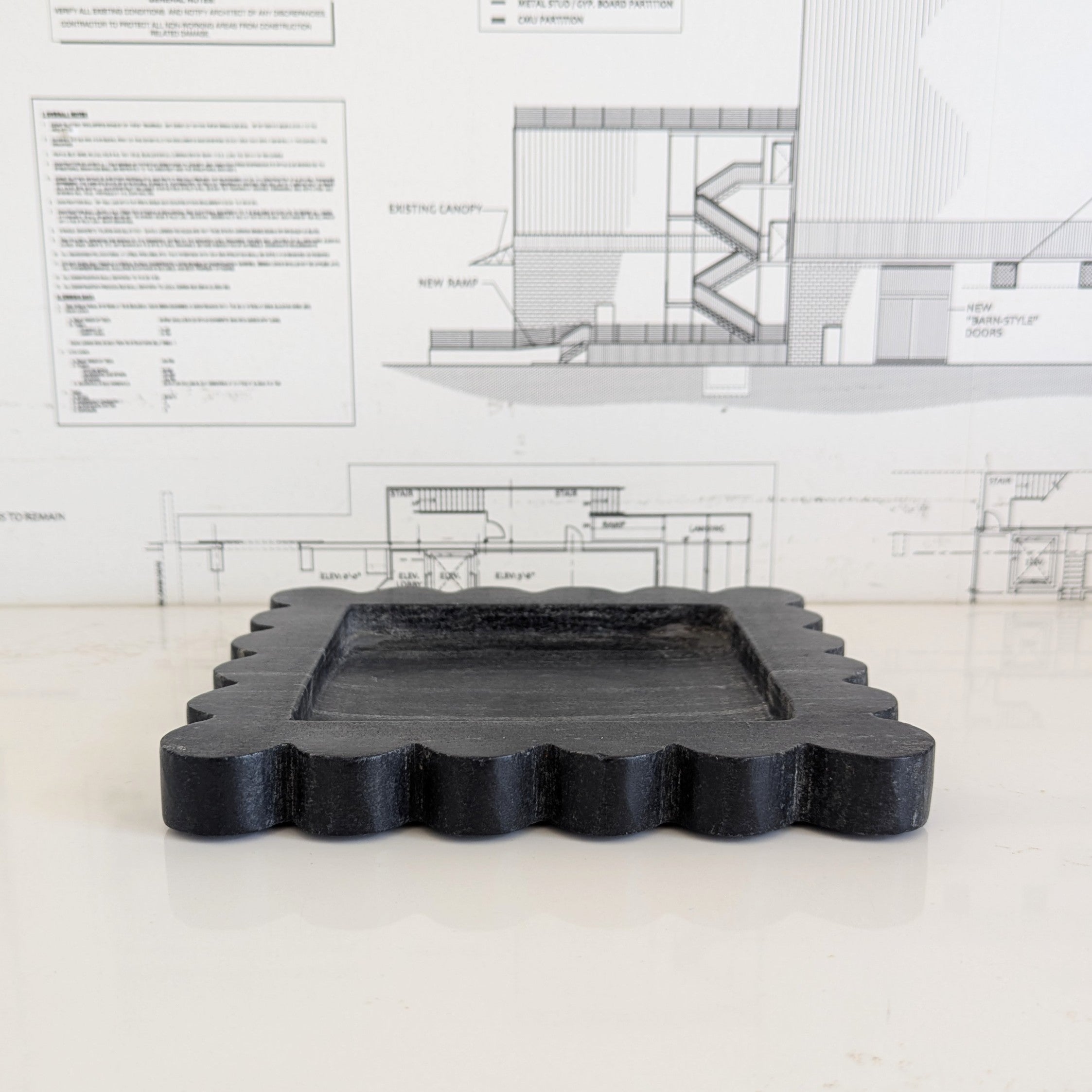 Scalloped Marble Tray