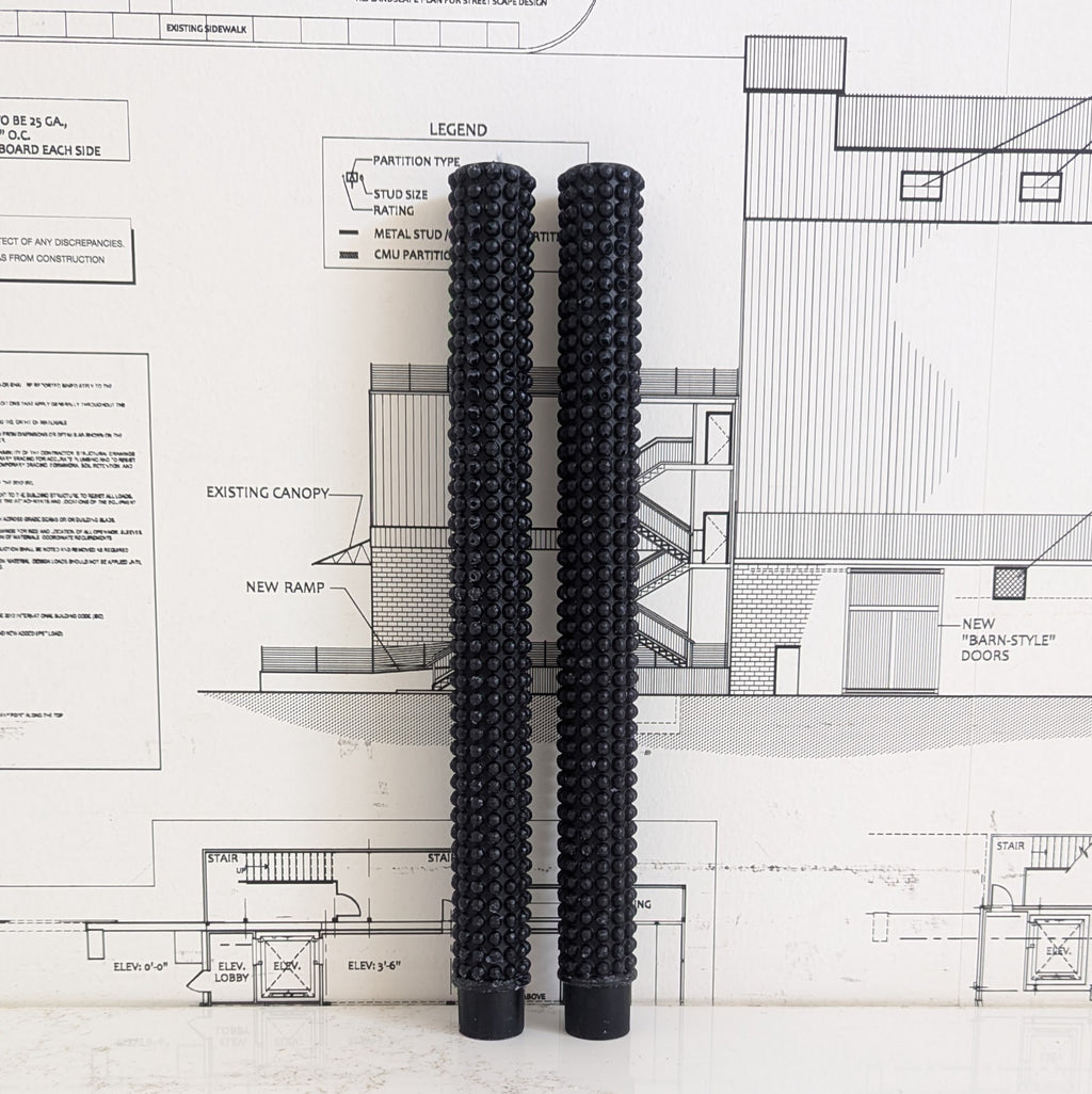 Hobnail Taper Candles - Black