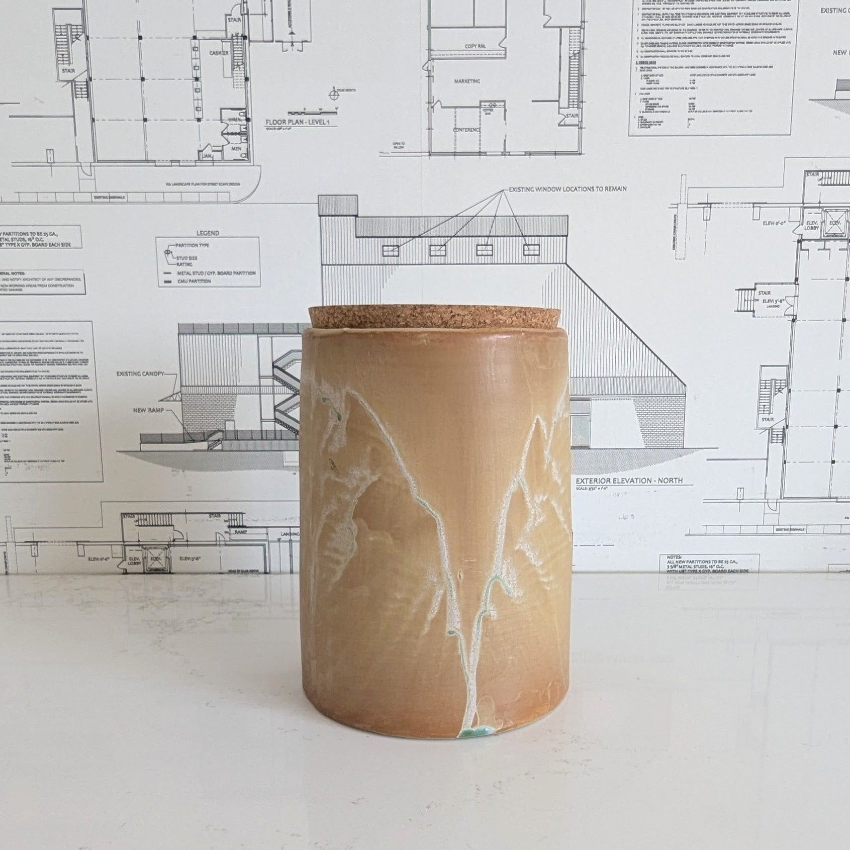 Stoneware Canister w/ Cork Lid