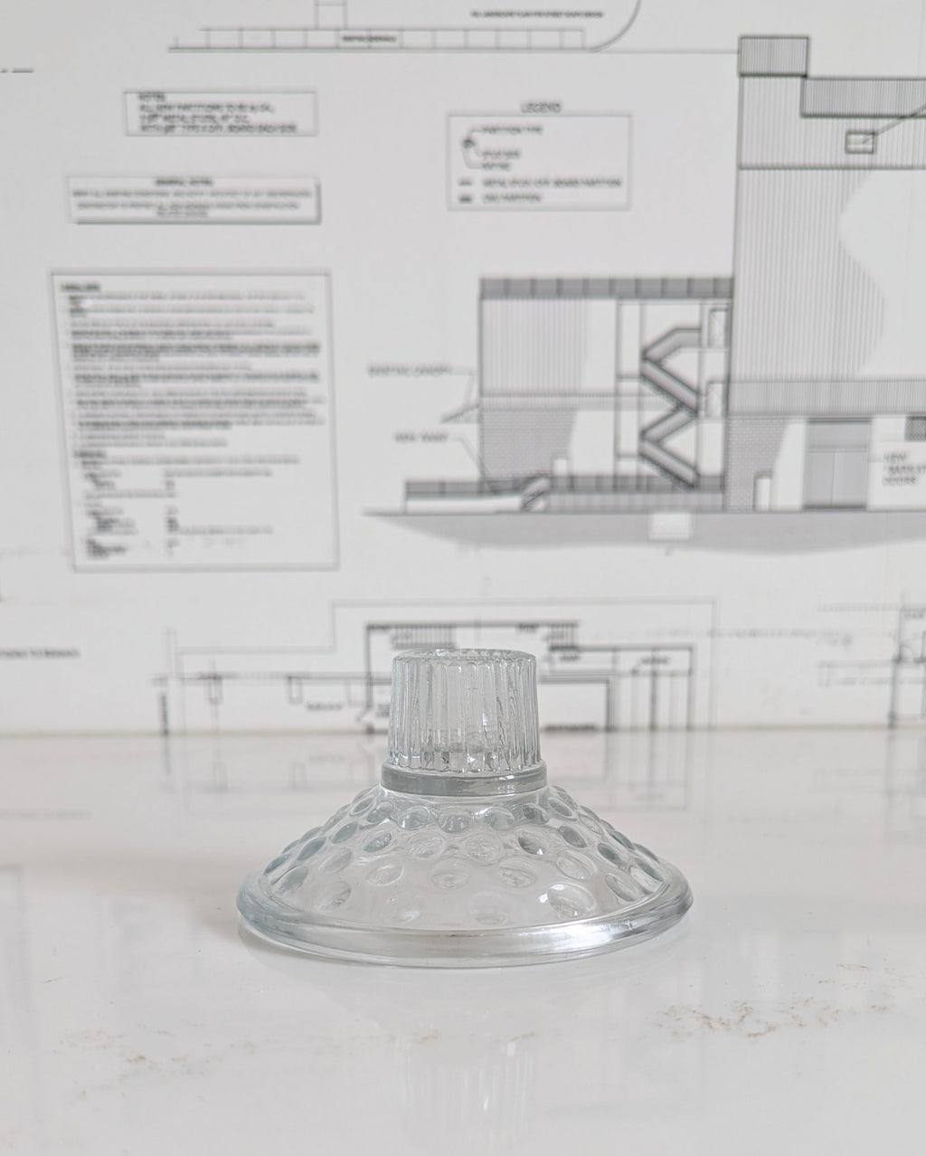 Glass Hobnail Taper Holder