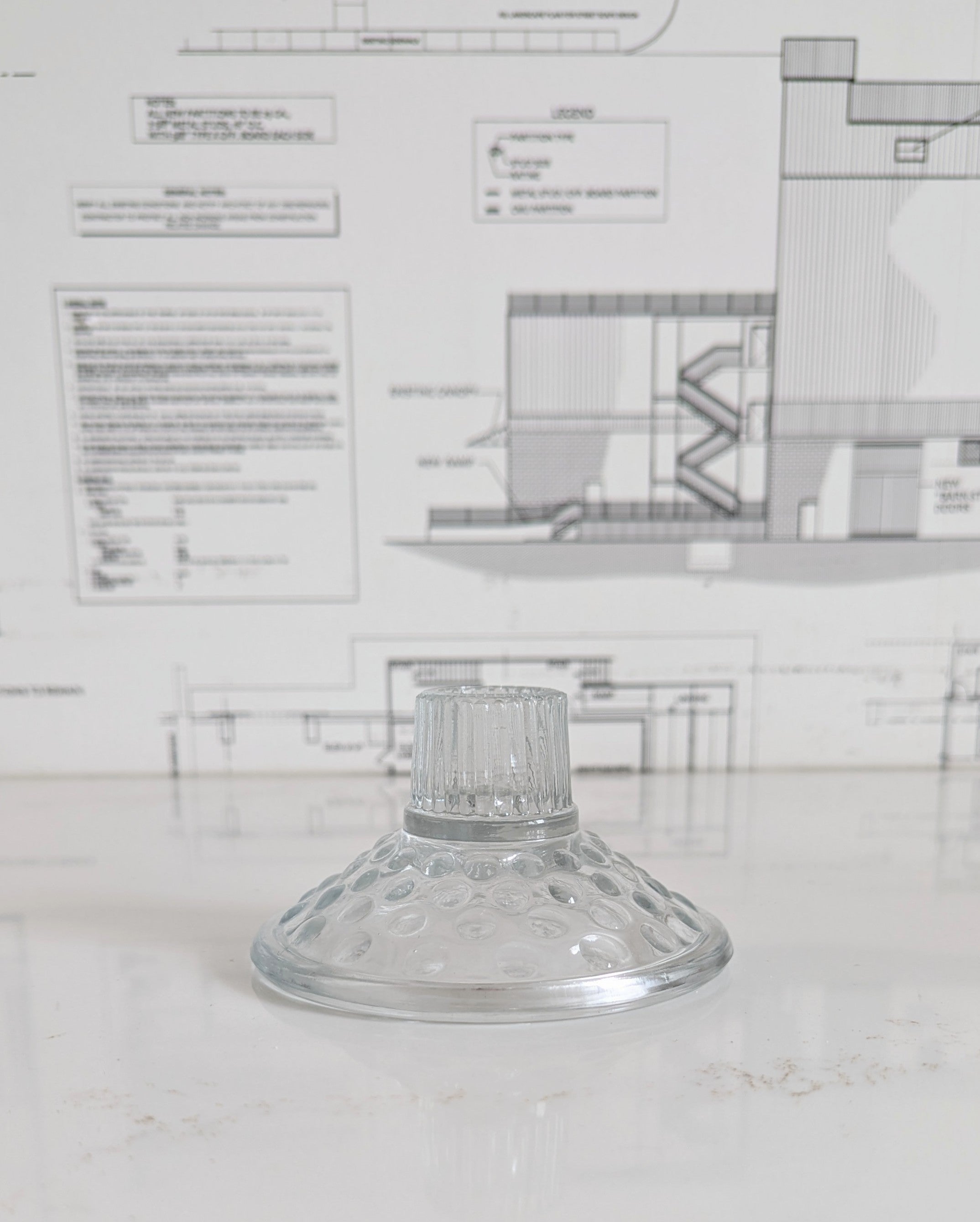 Glass Hobnail Taper Holder