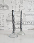 Glass Hobnail Taper Holder