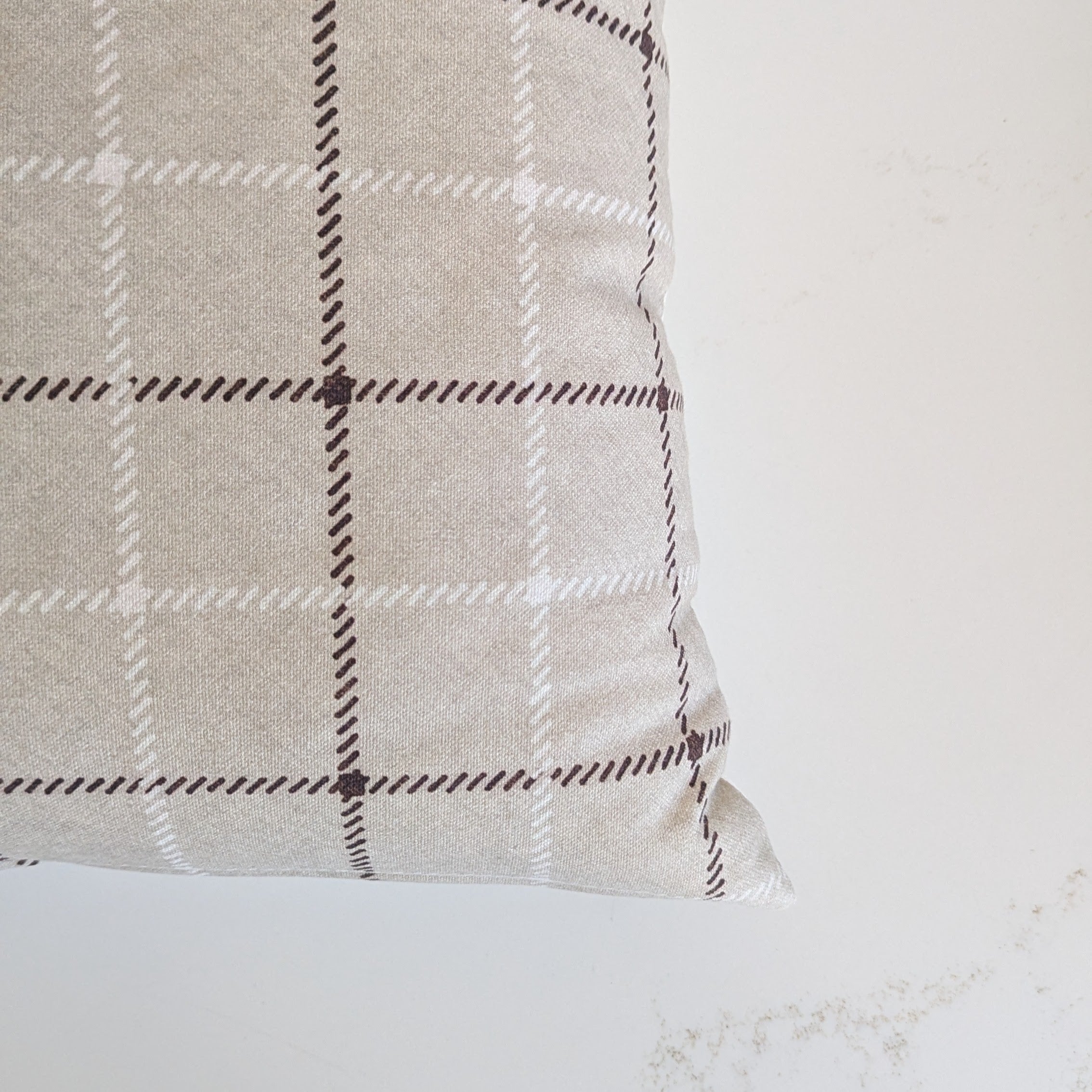 Neutral Plaid 18x18 Pillow