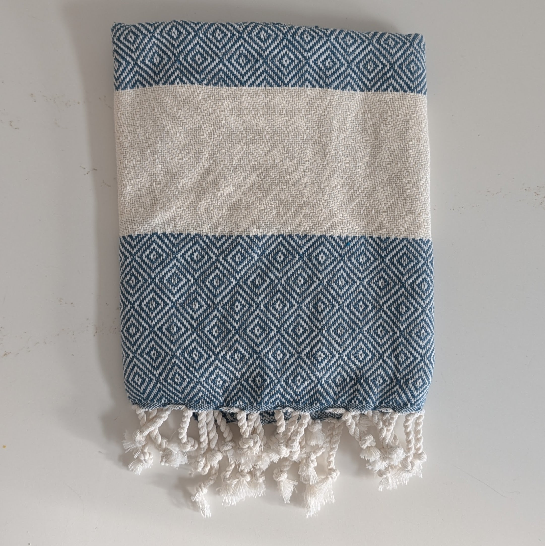 Diamond Hand Towel - Prussian