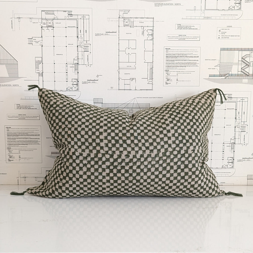 Block Print Lumbar Pillow Cover