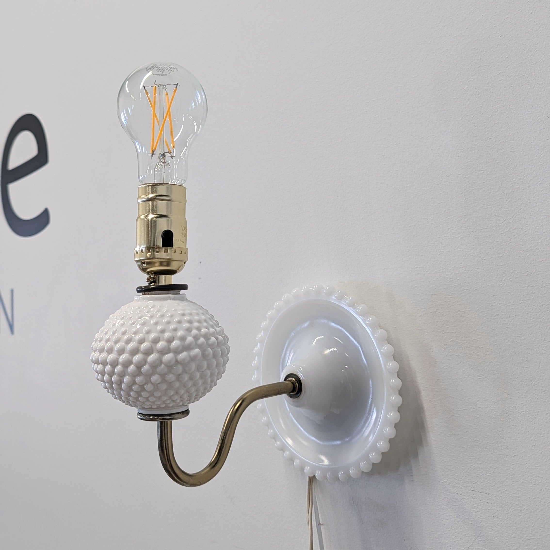 Vintage - Milk Glass Wall Sconce