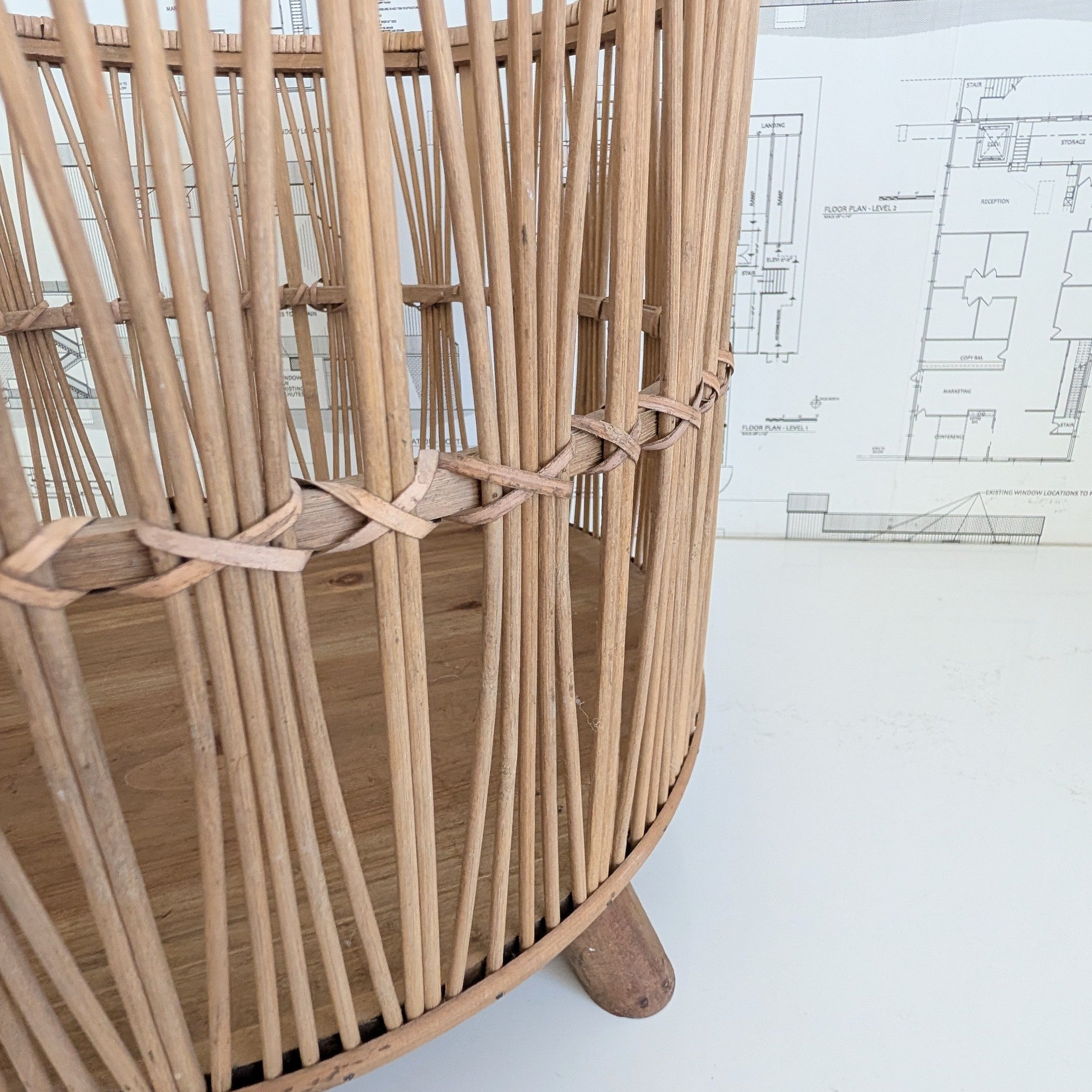 Bamboo Footed Basket - Large