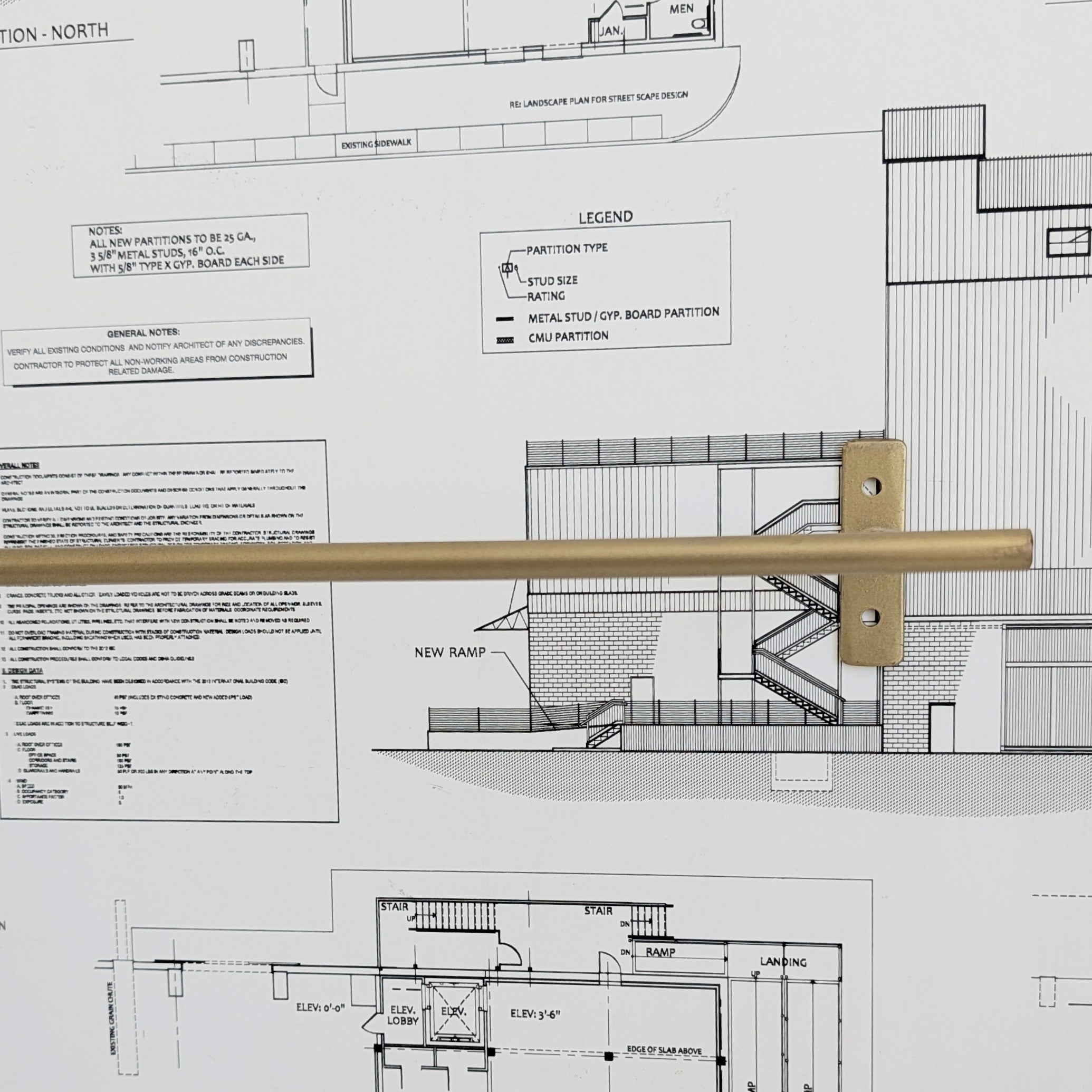 Metal Wall Rod - Gold