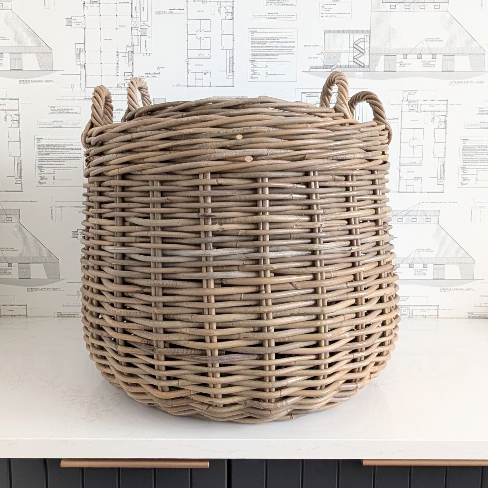 Weathered Rattan Basket