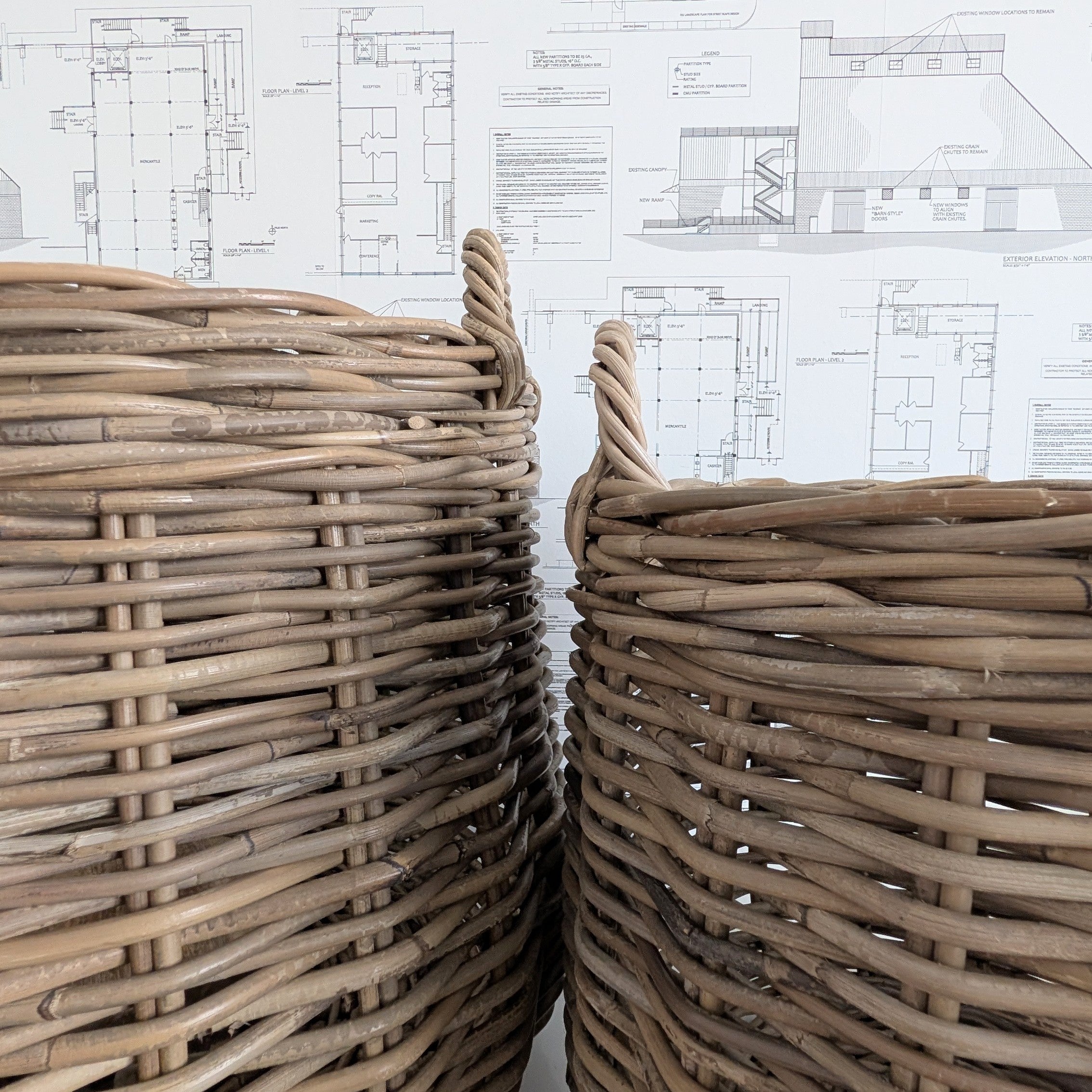 Weathered Rattan Basket