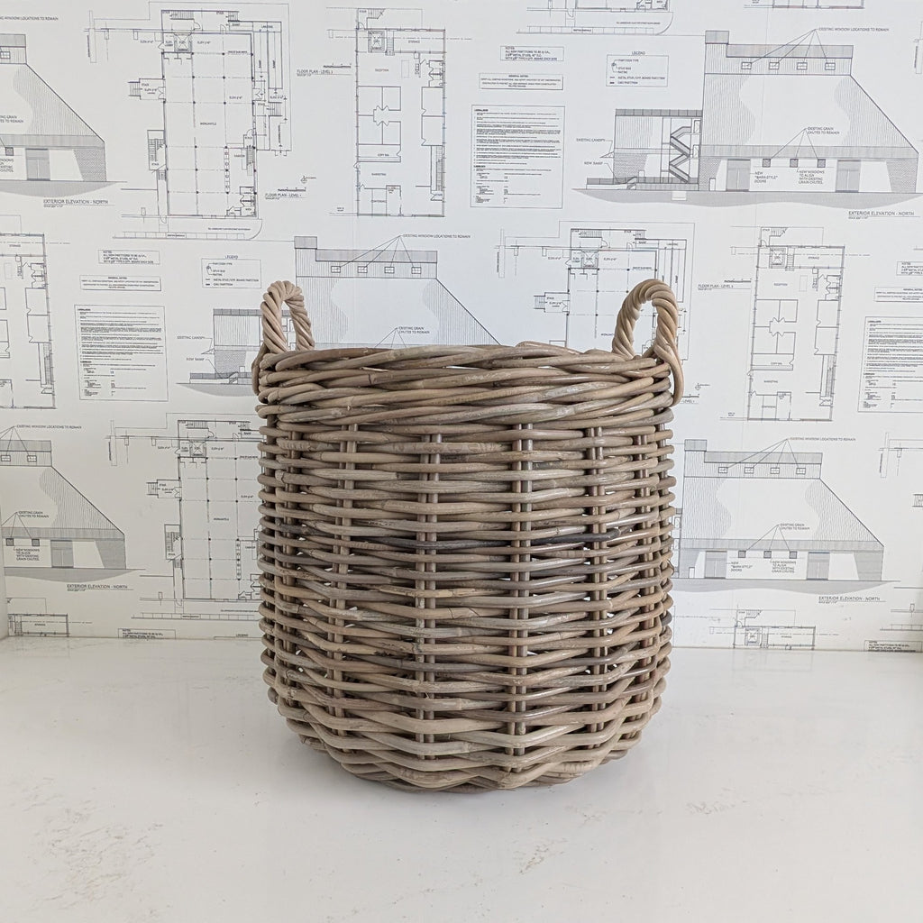 Weathered Rattan Basket