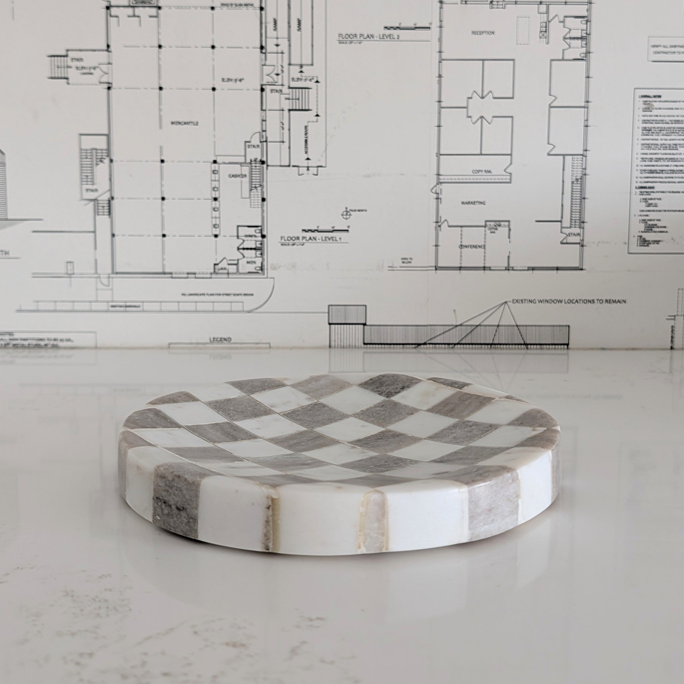 Checkered Marble Dish