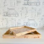 Burl Tray W/ Handles