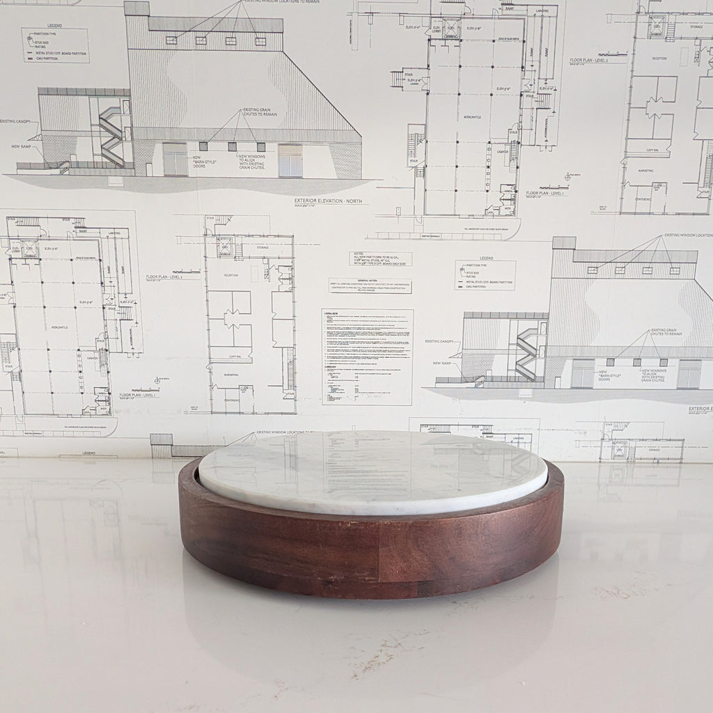 Marble Riser in Wood Base