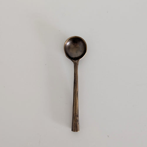 Aged Brass Salt Spoon