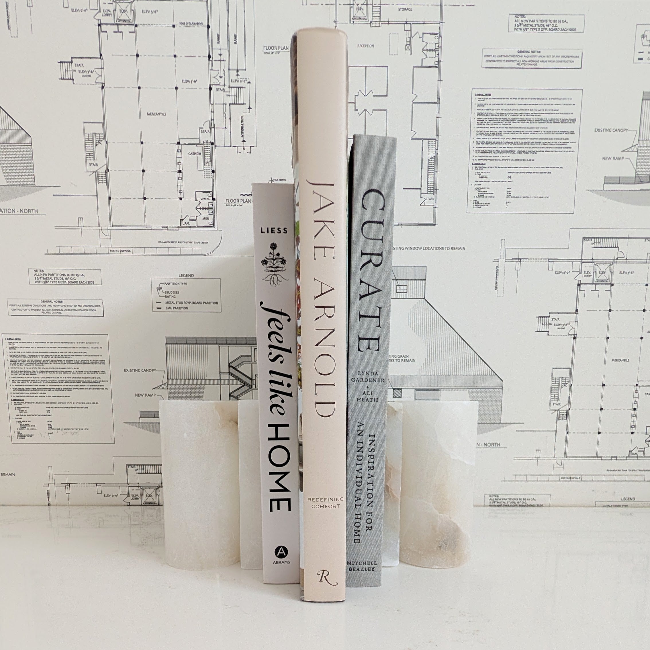 Alabaster Bookends