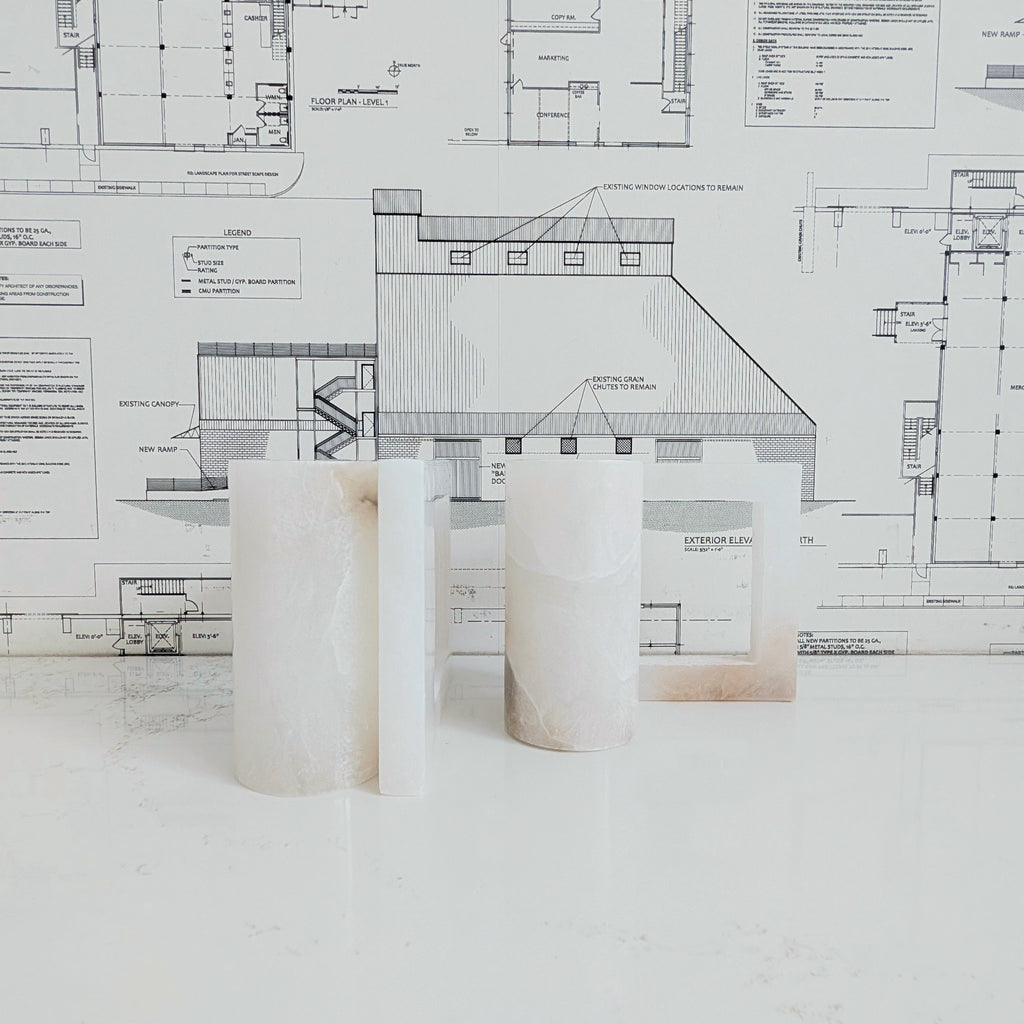 Alabaster Bookends