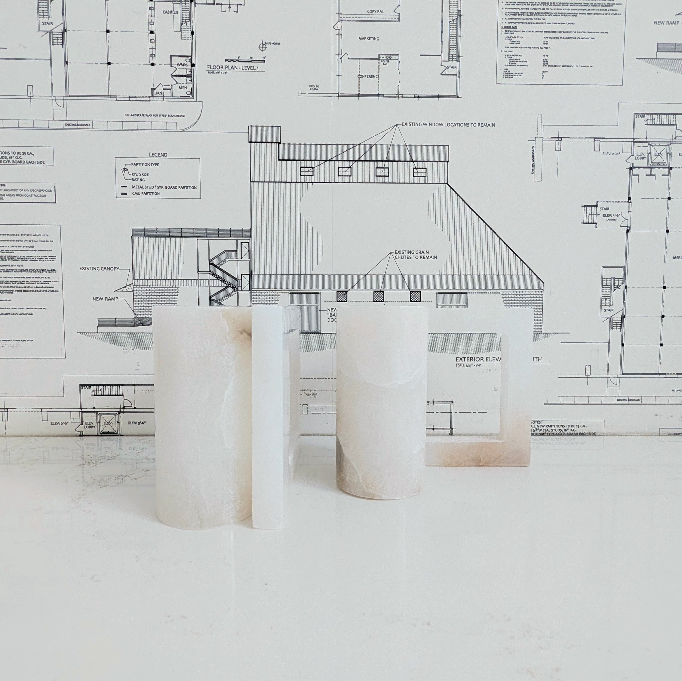 Alabaster Bookends