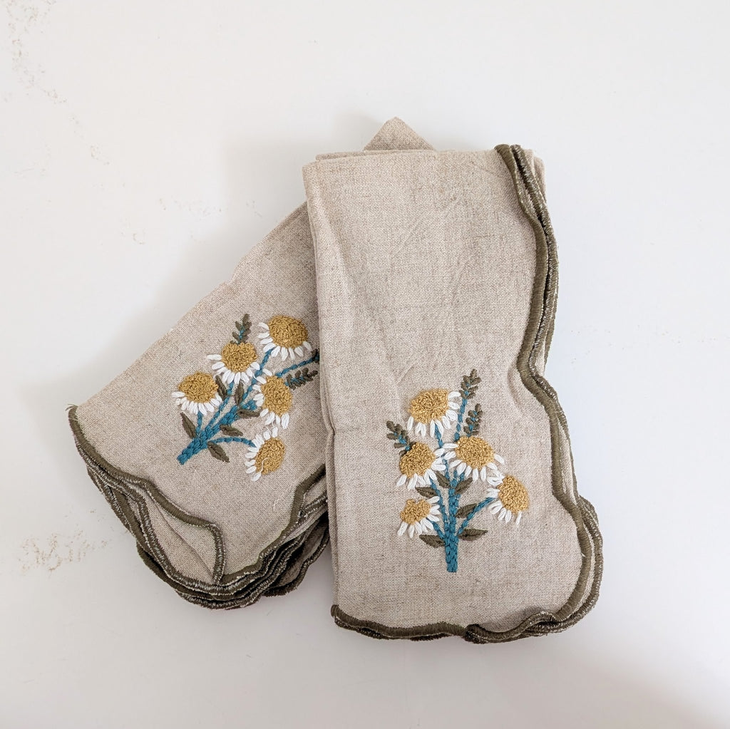 Floral Embroidered Napkins