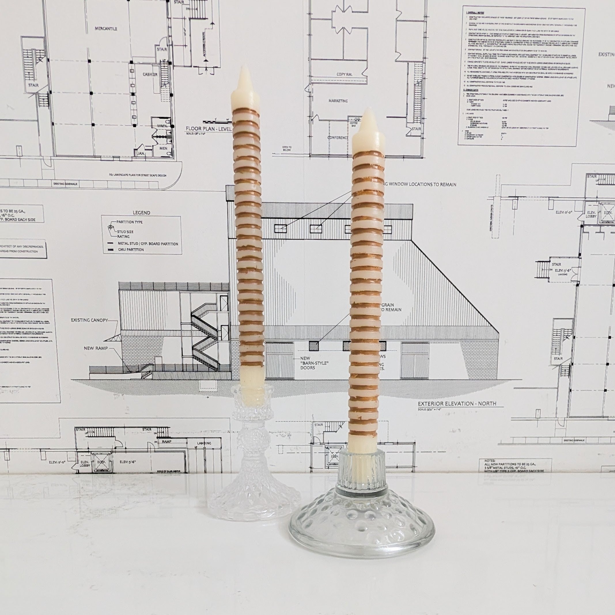 Striped Taper Candles