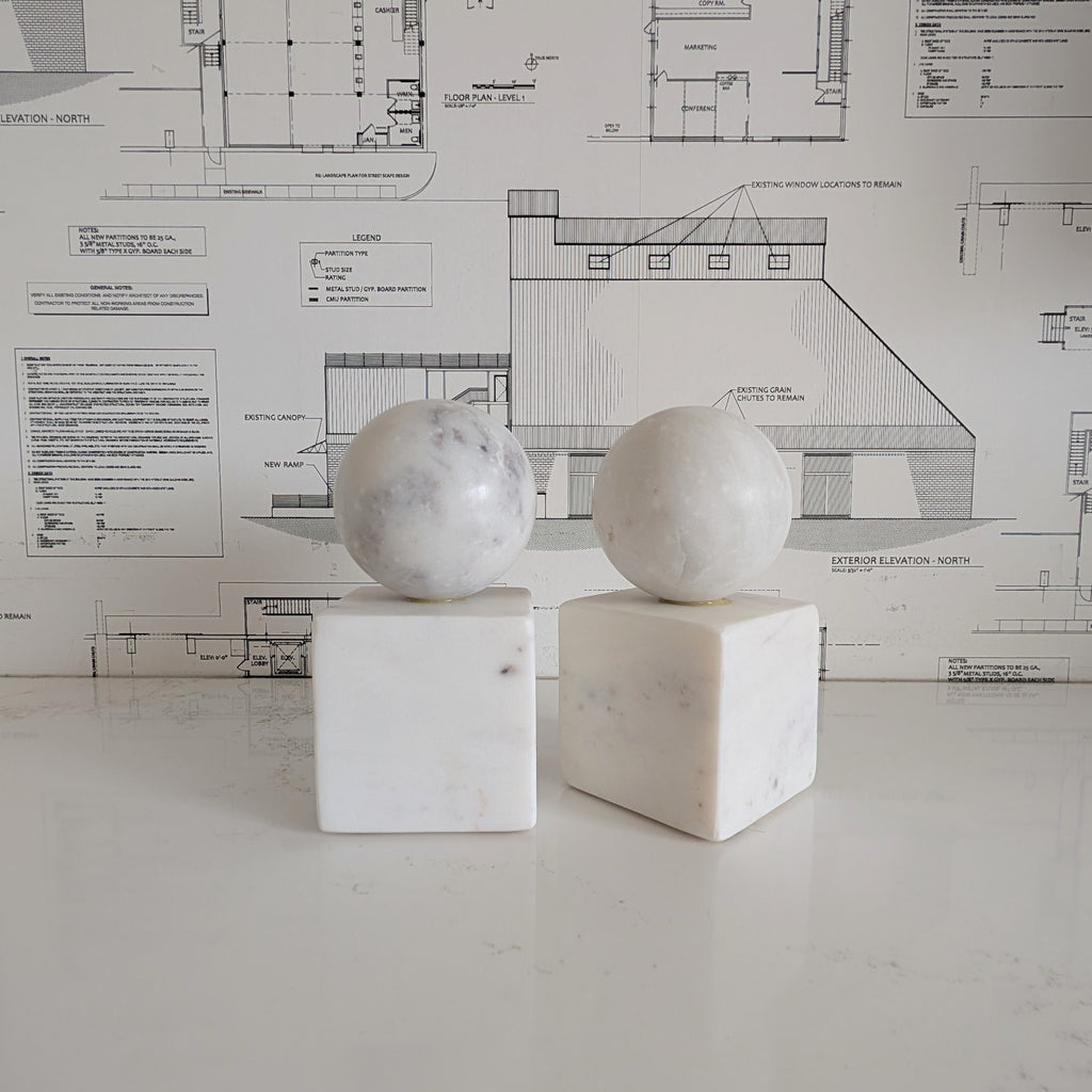 Ball + Cube Bookends