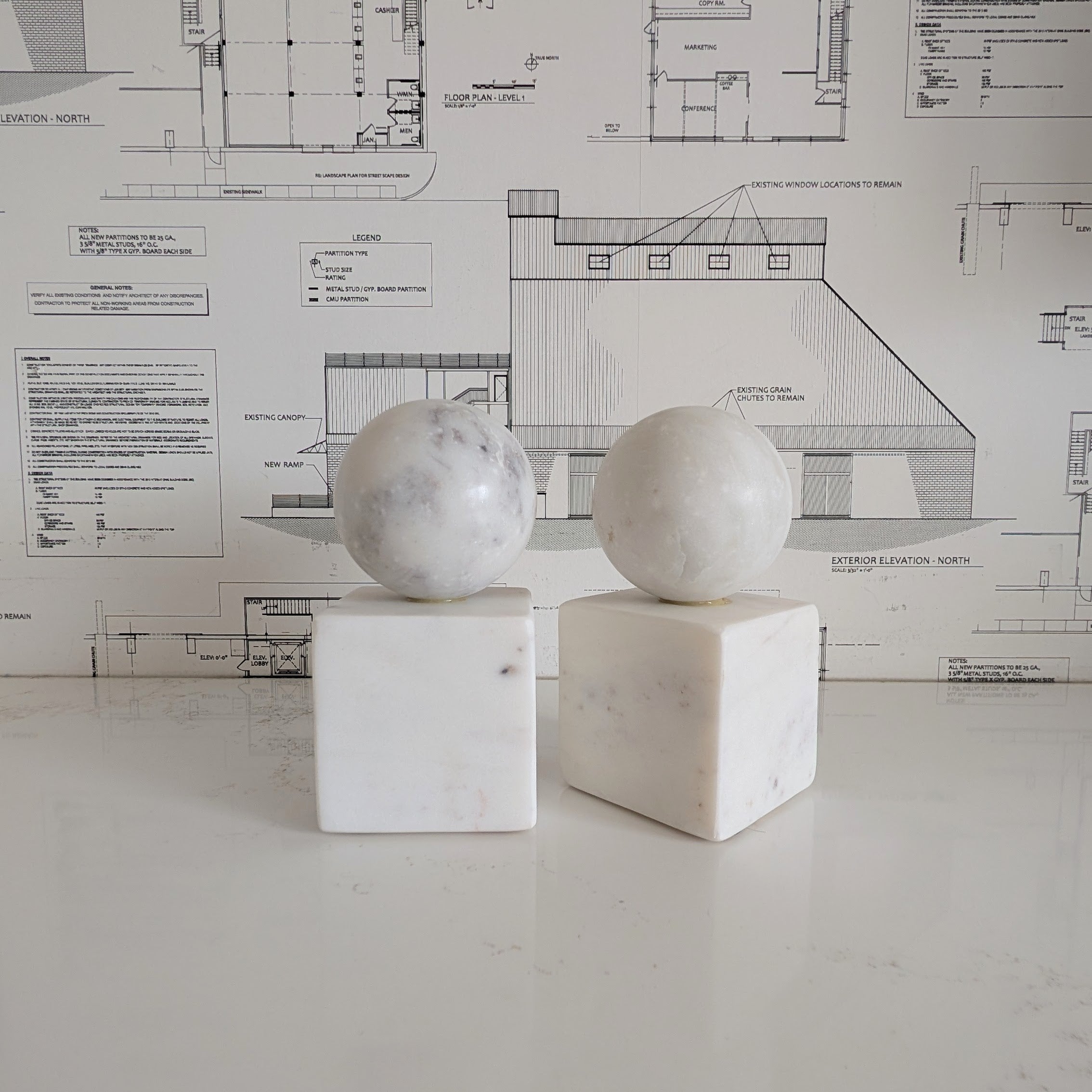 Ball + Cube Bookends