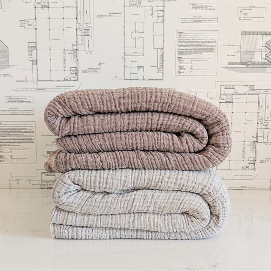Crinkle Fleece-Lined Throw