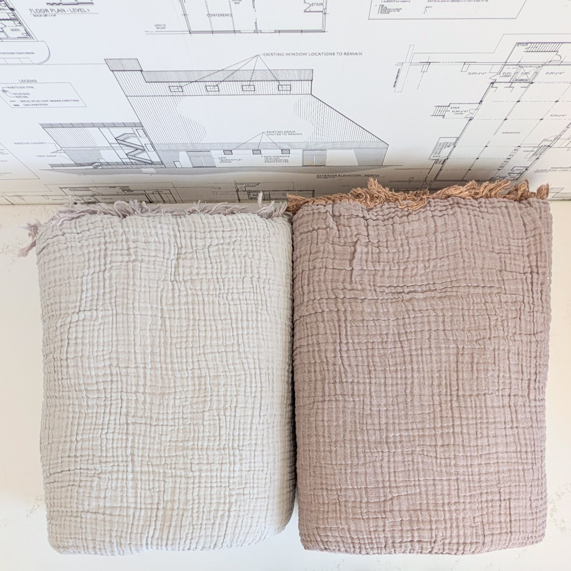 Crinkle Fleece-Lined Throw