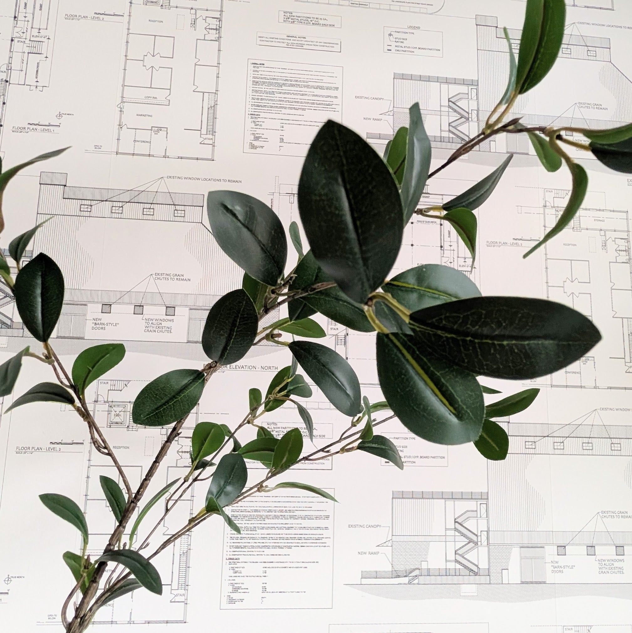 Faux Dark Greenery Stem