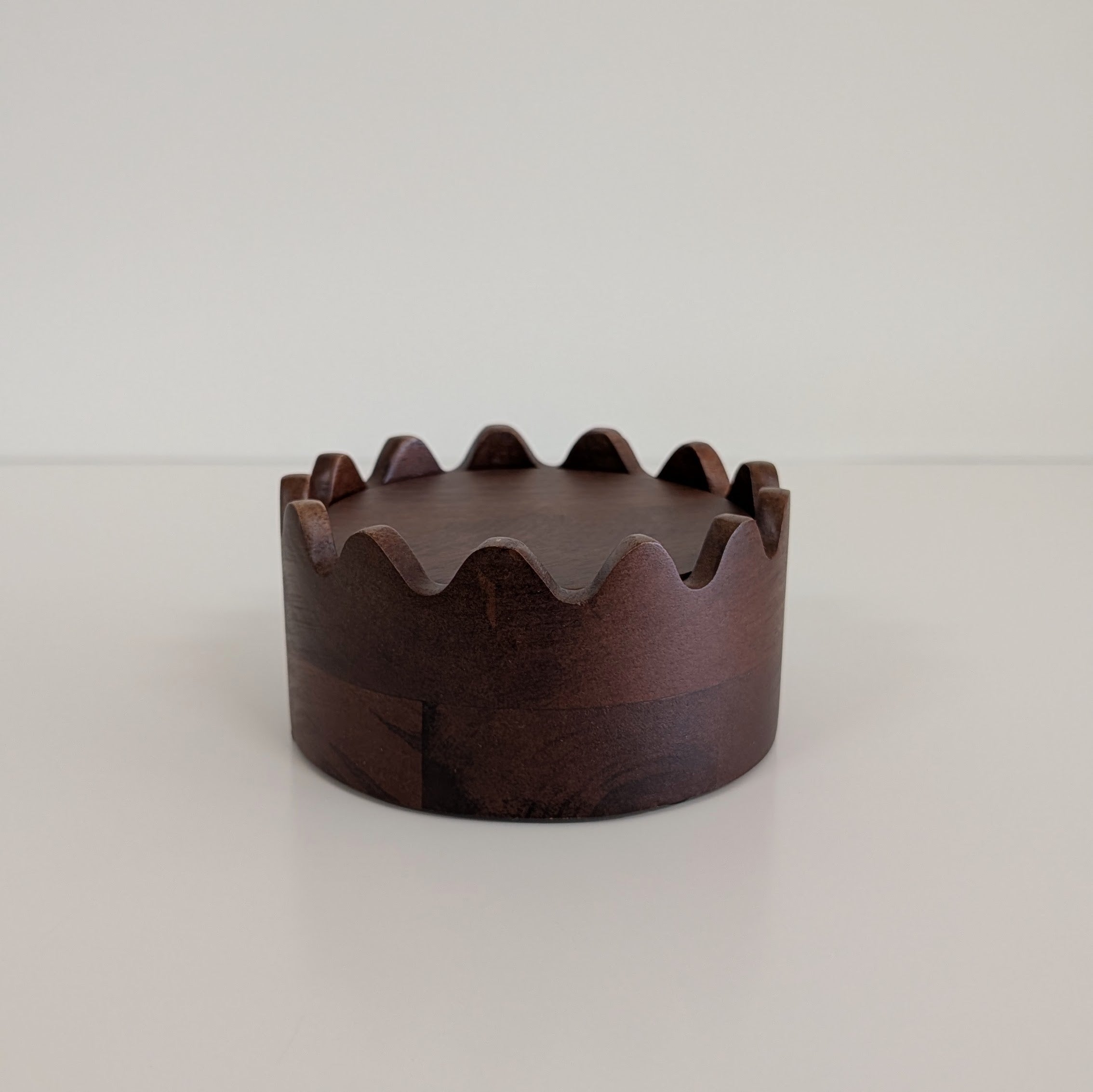 Wood Coasters in Scalloped Box