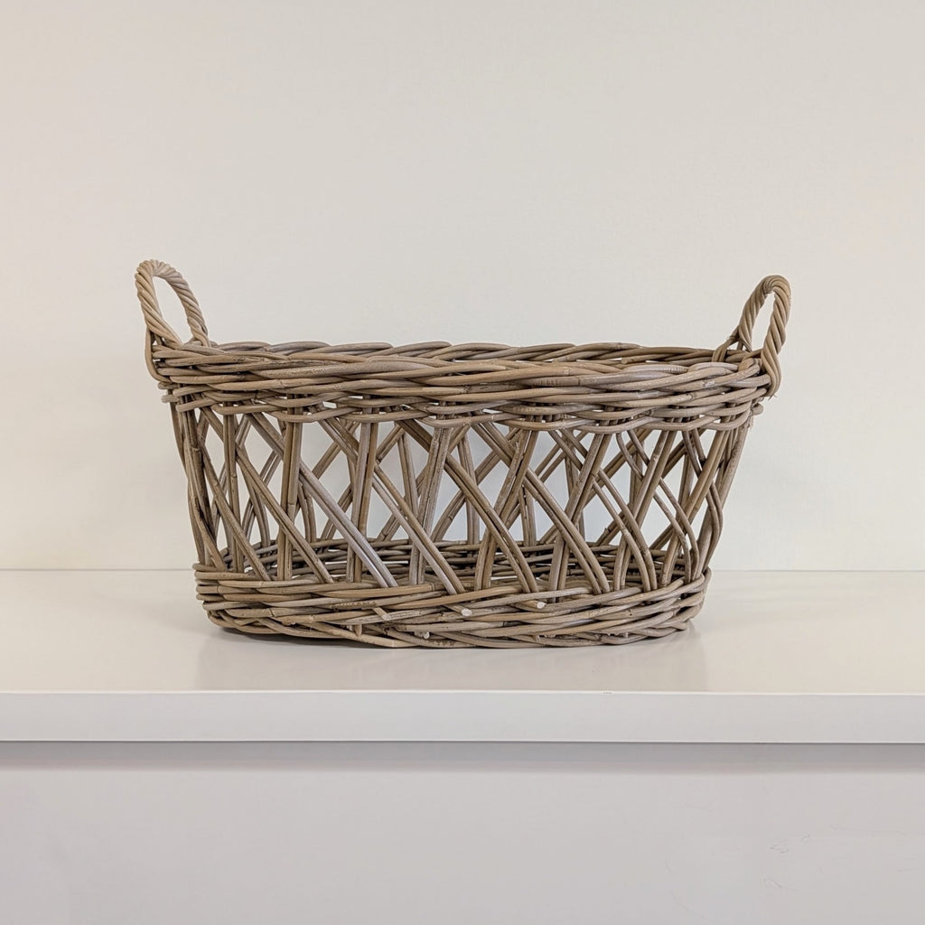 Hand-Woven Rattan Storage Basket