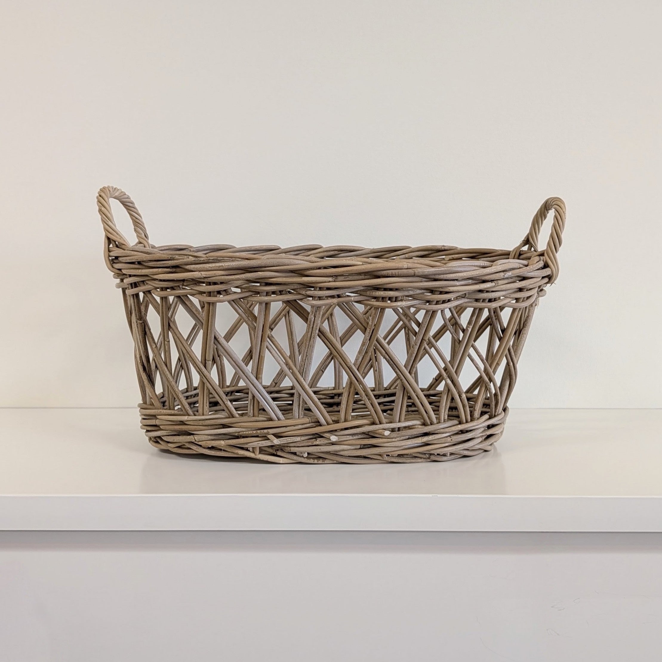 Hand-Woven Rattan Storage Basket